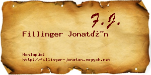 Fillinger Jonatán névjegykártya